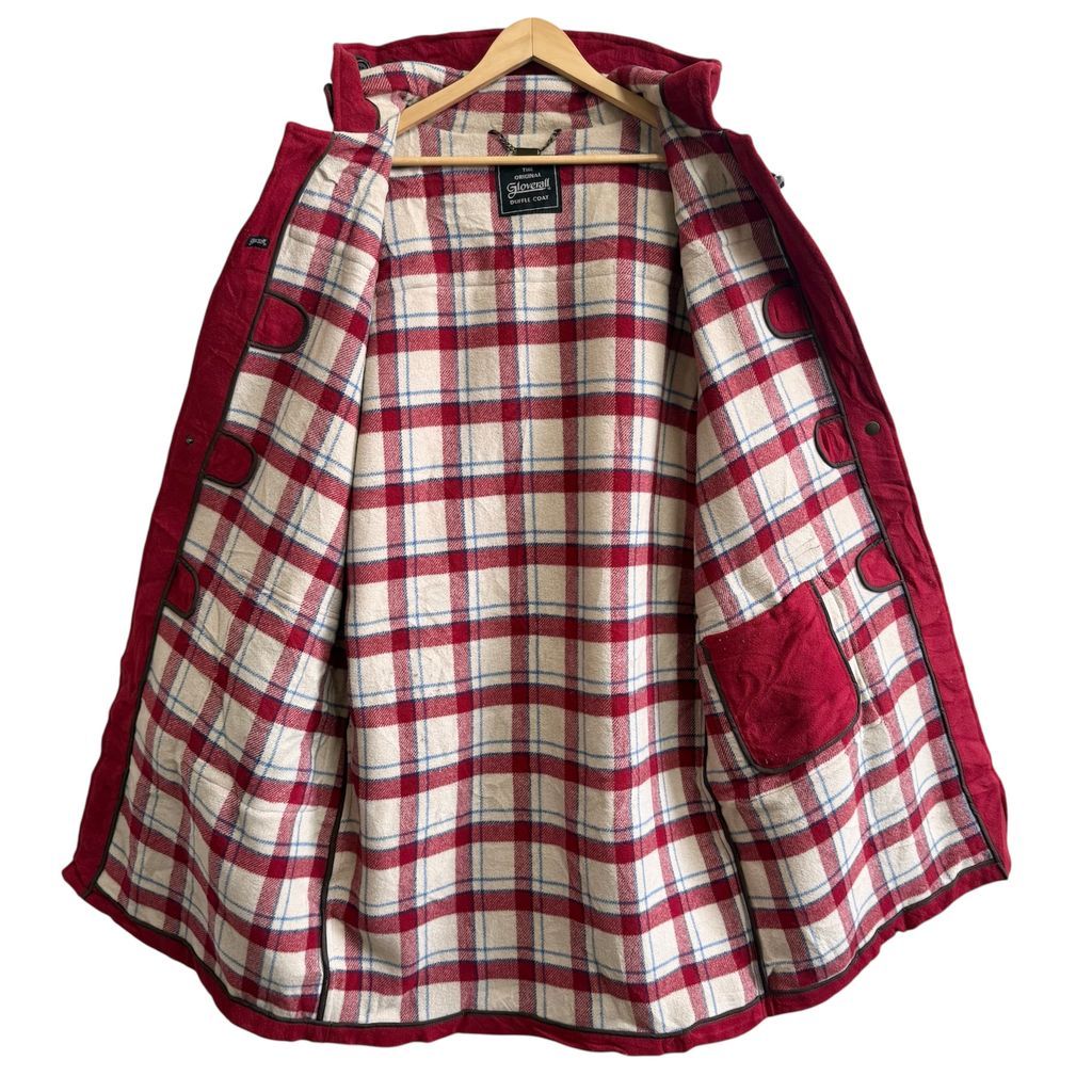 Gloverall グローバーオール ダッフルコート 裏地チェック柄 赤 レッド