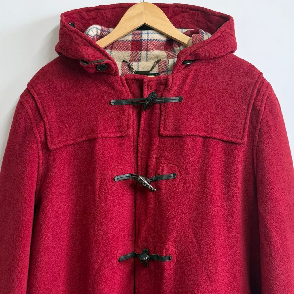Gloverall グローバーオール ダッフルコート 裏地チェック柄 赤 レッド