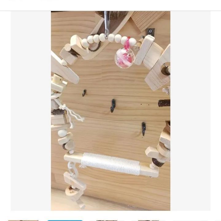 4 自然素材 ブランコ(大)インコ バードトイ 止まり木 木製 - メルカリ