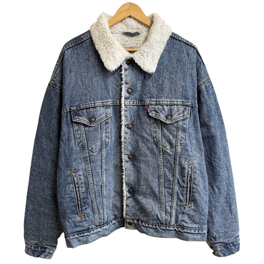 Levi's ボア付きデニムジャケット USA製 Levi's リーバイス ボアデニムジャケット 裏ボア スナップボタン