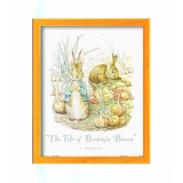 絵画額 ピーターラビット 玉ねぎ畑 イエロー 木製 フレーム 額縁 額