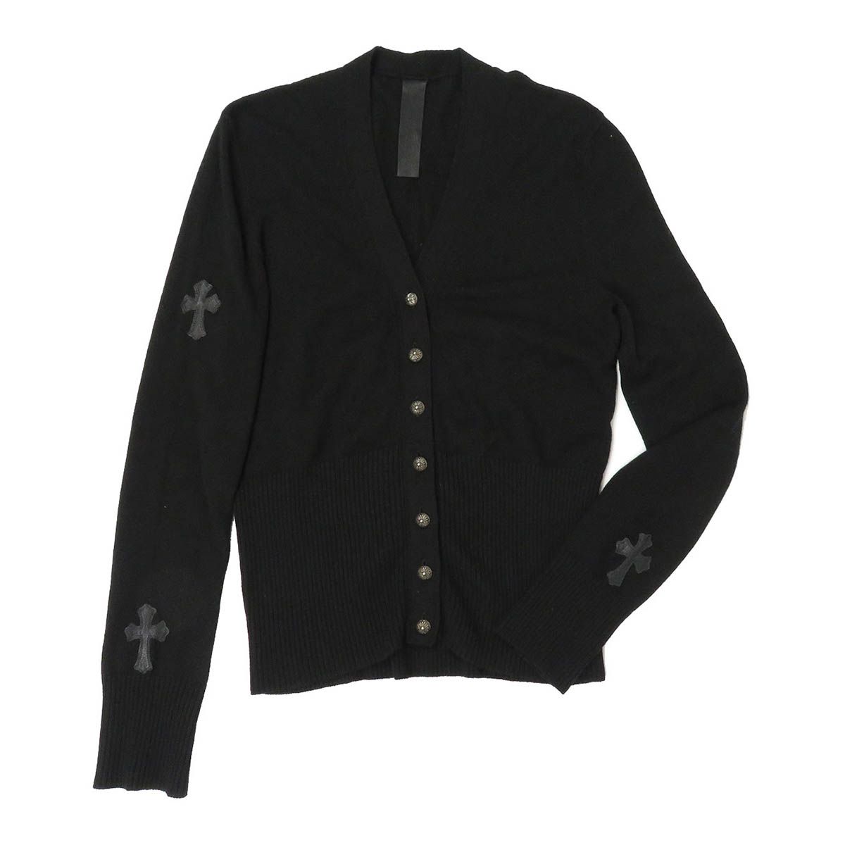 クロムハーツ クロスボールボタン クロスパッチ カシミヤ カーディガン