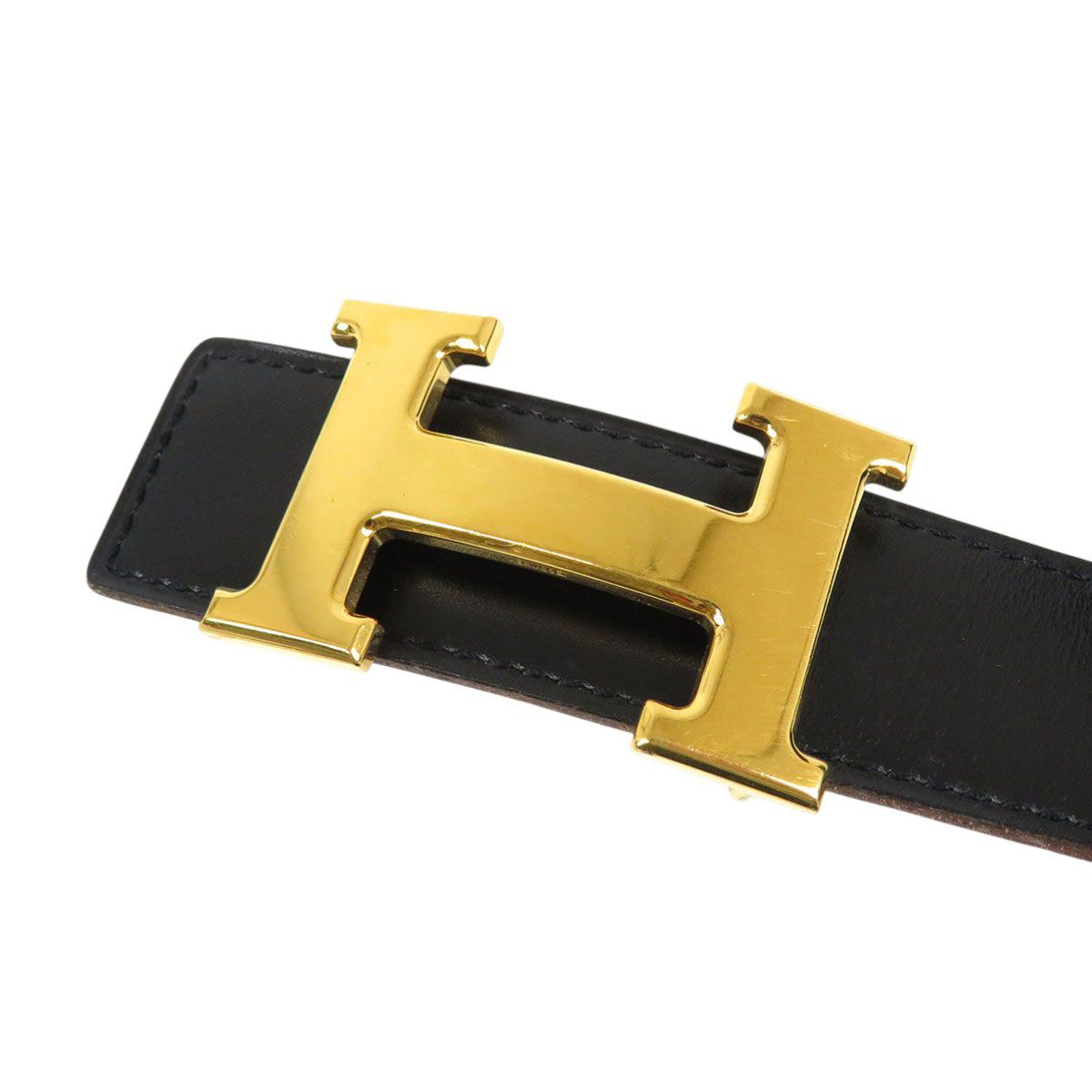 エルメス H バックル リバーシブル レザー ベルト 32MM 80 レザー