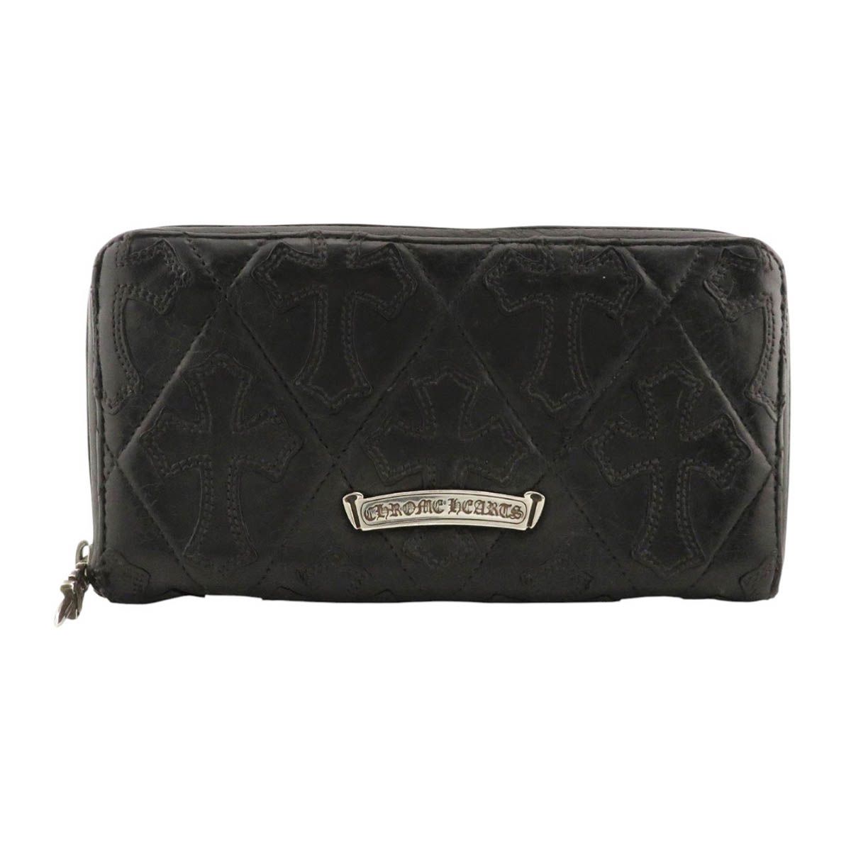 クロムハーツ セメタリークロス キルティング レザー ウォレット ユニ
