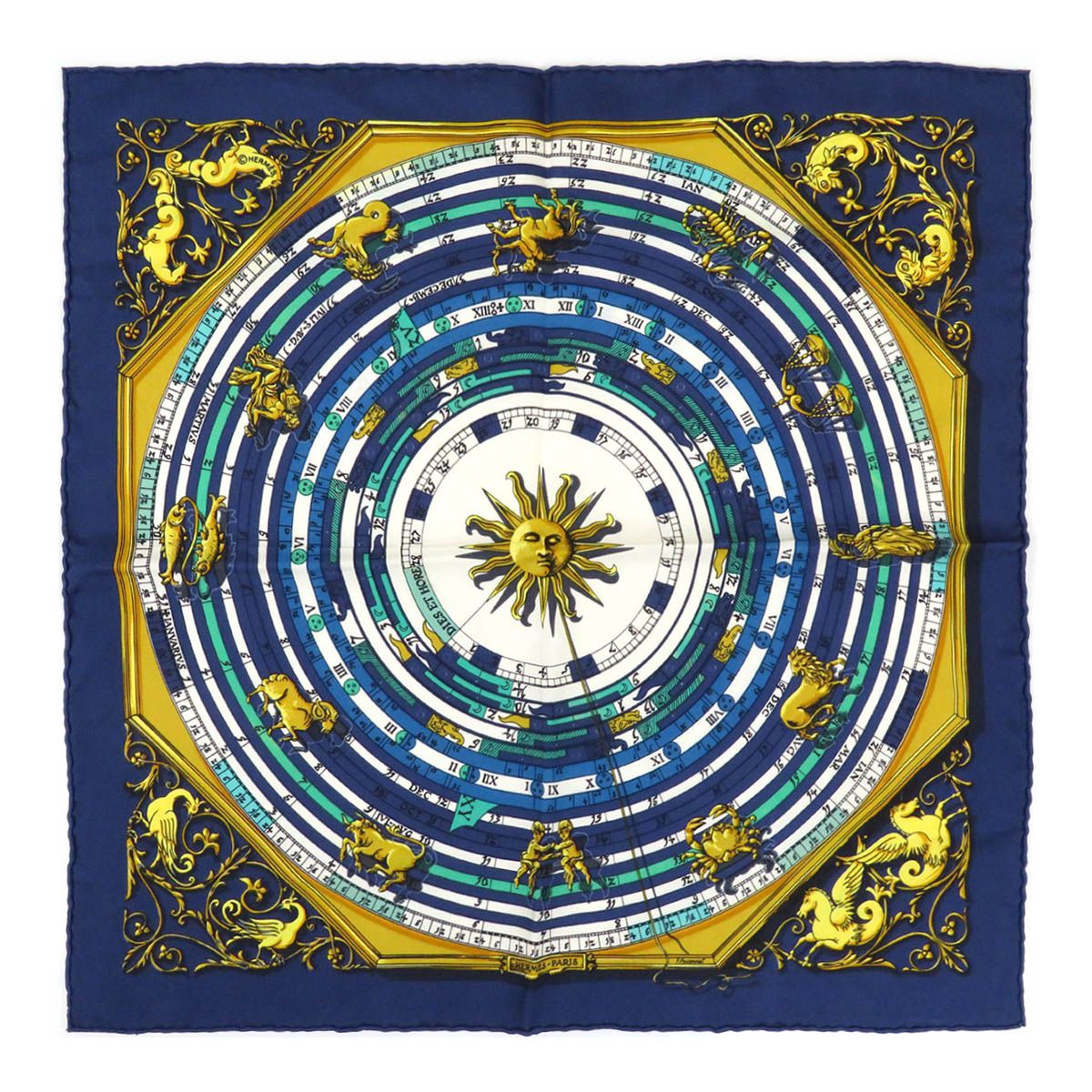 エルメス カレ 45 DIES ET HORE 占星術 ユニセックス ネイビー HERMES