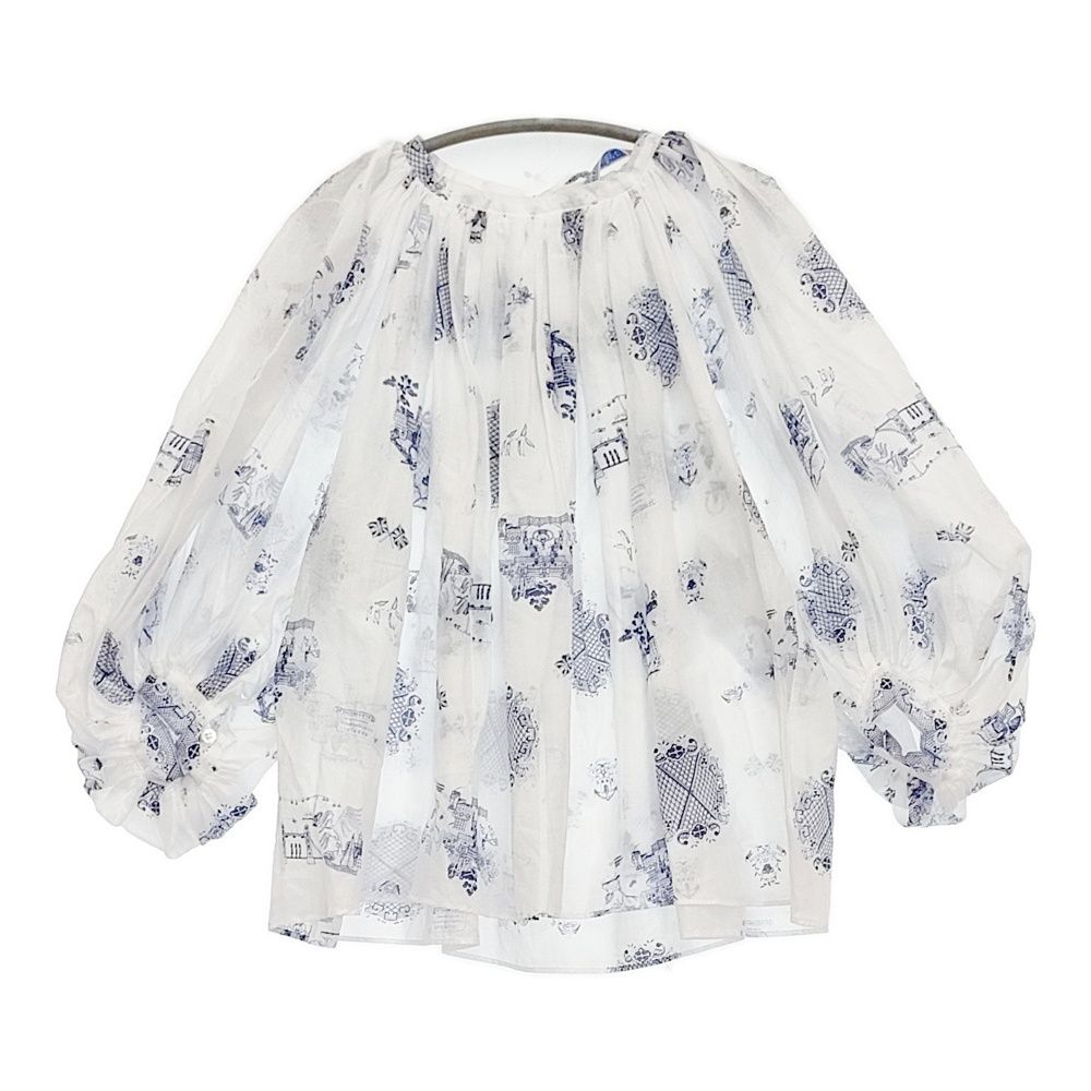 R&D.M.Co- 未使用品 LONDON BLUE WILLOW ギャザースモック 定価53900円