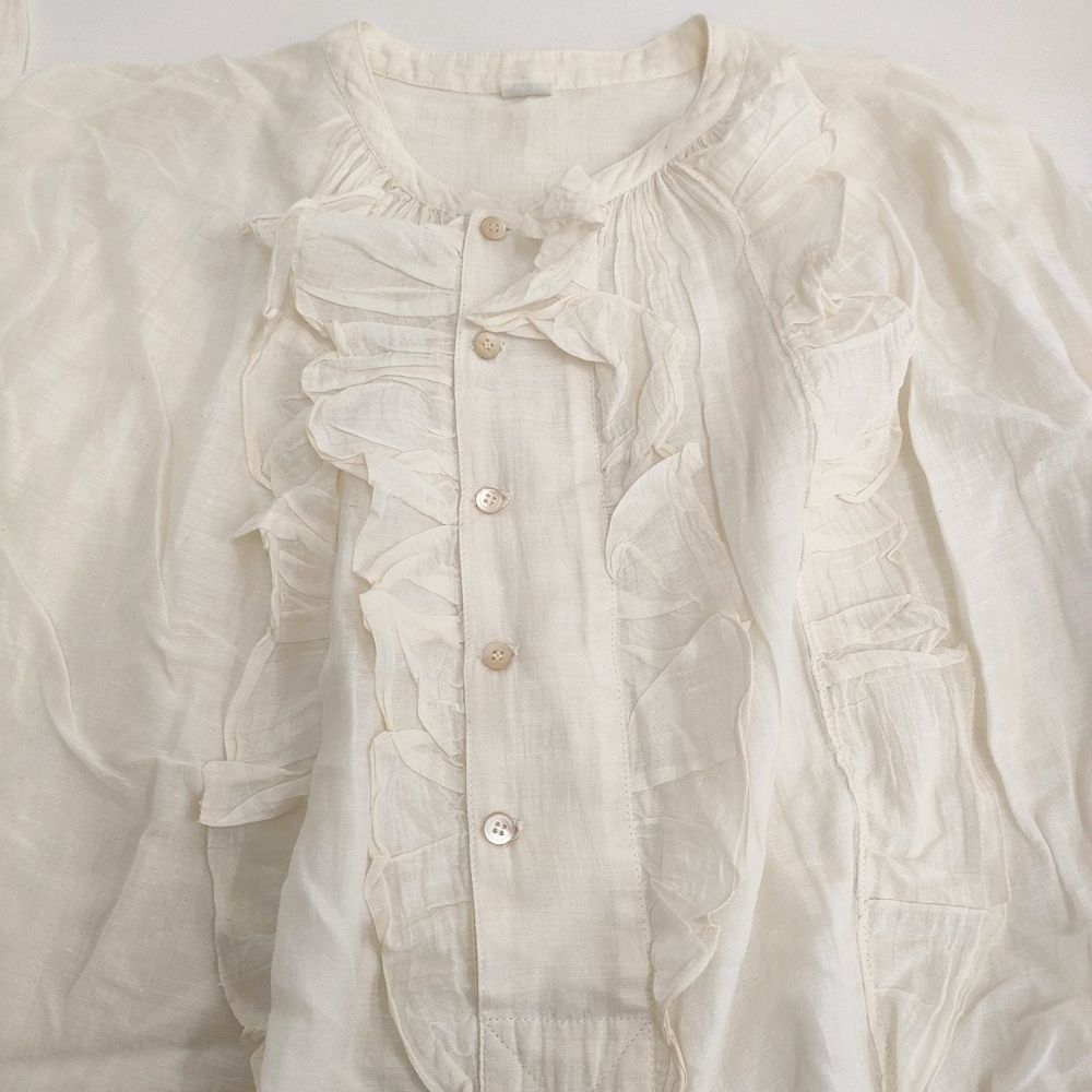 45R/45rpm インドタッサーカディのフリルブラウス 定価41800円 インド