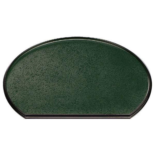 尺3 半月両面盆/トレー 〔グリーン乾漆クリヤータタキ/朱渕黒〕 397