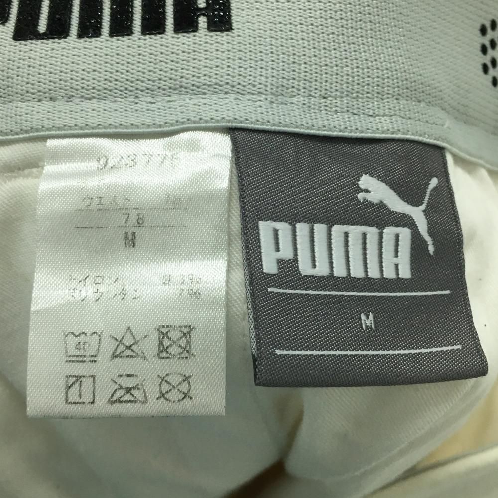 メンズウェア プーマ ストレッチパンツ 白 ロゴ黒 メンズ M ゴルフウェア PUMA