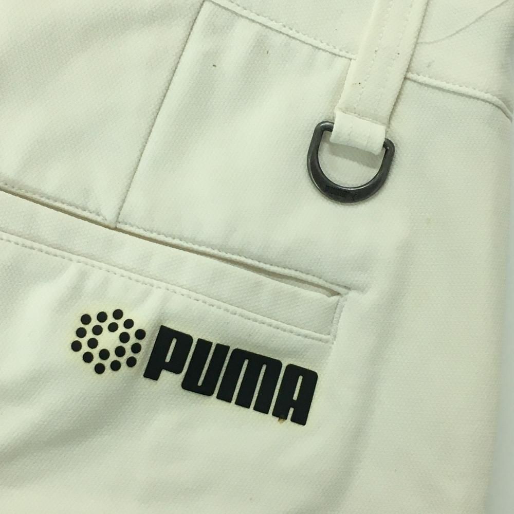 メンズウェア プーマ ストレッチパンツ 白 ロゴ黒 メンズ M ゴルフウェア PUMA