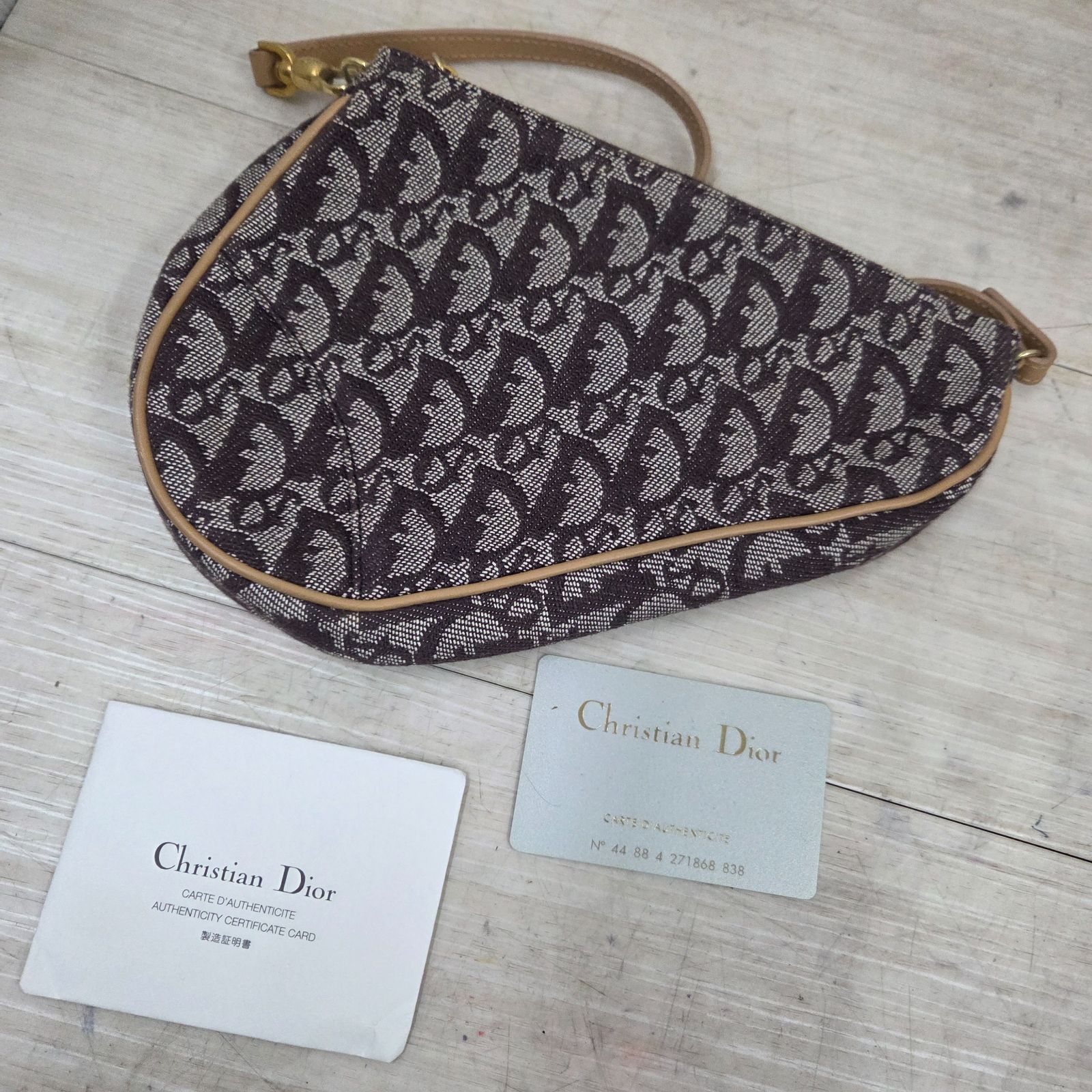 S02298 クリスチャンディオール Christian Dior トロッター柄 サドル