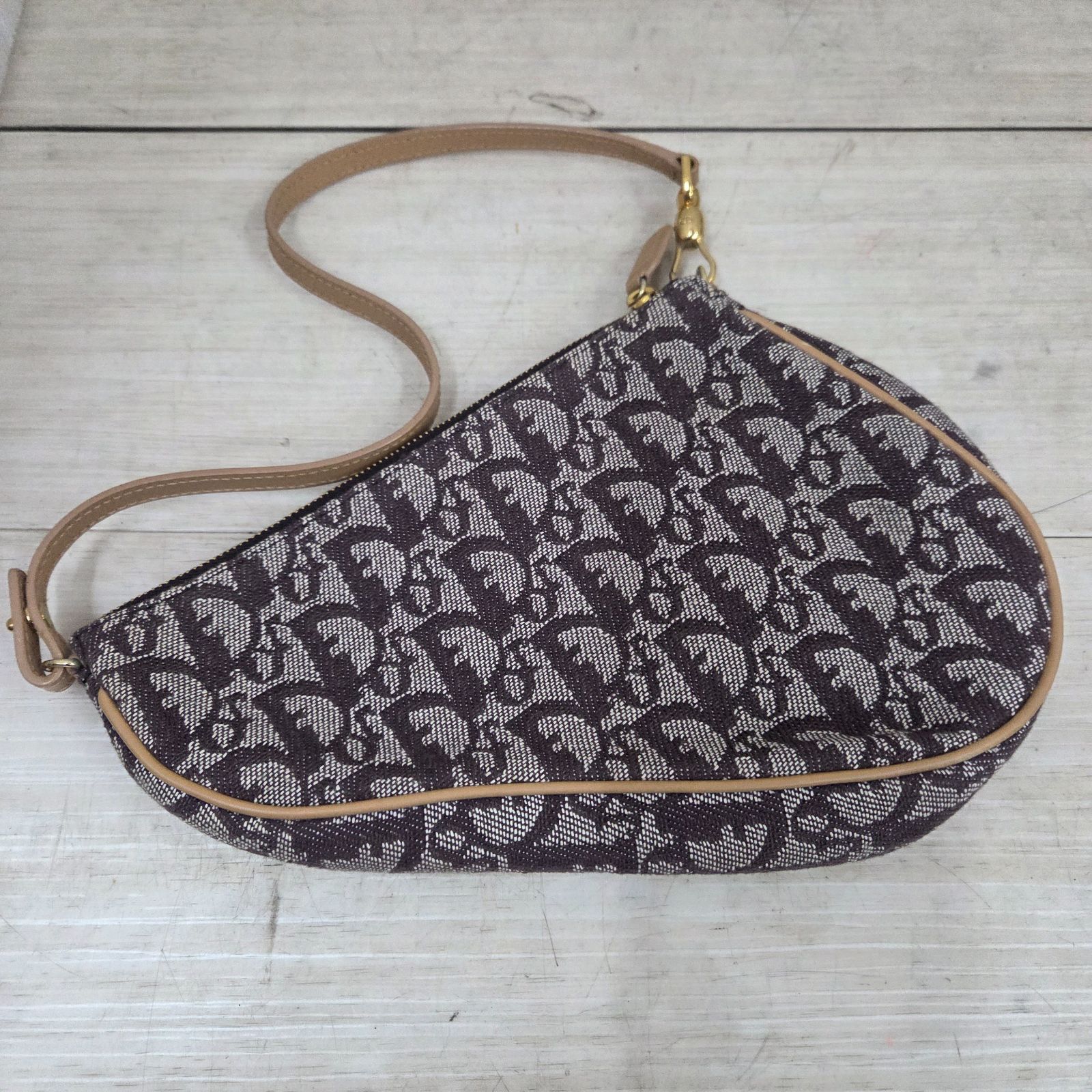 S02298 クリスチャンディオール Christian Dior トロッター柄 サドル