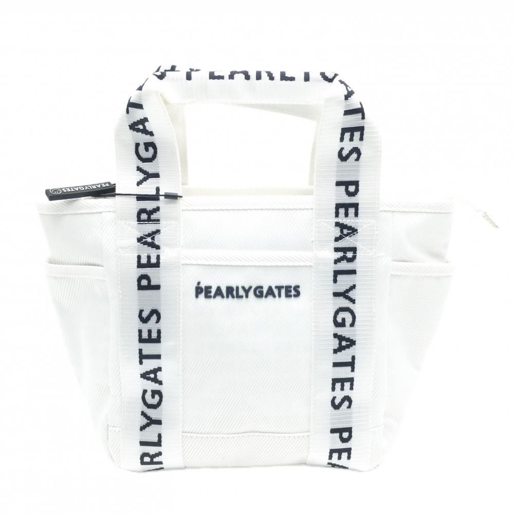 新品】パーリーゲイツ カートバッグ 白×ダークネイビー 持ち手ロゴ