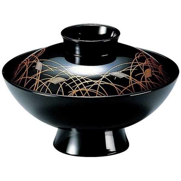 4寸 小槌吸物椀/お椀 〔黒すすき TA〕 直径129×高さ84(59)mm 日本製 食