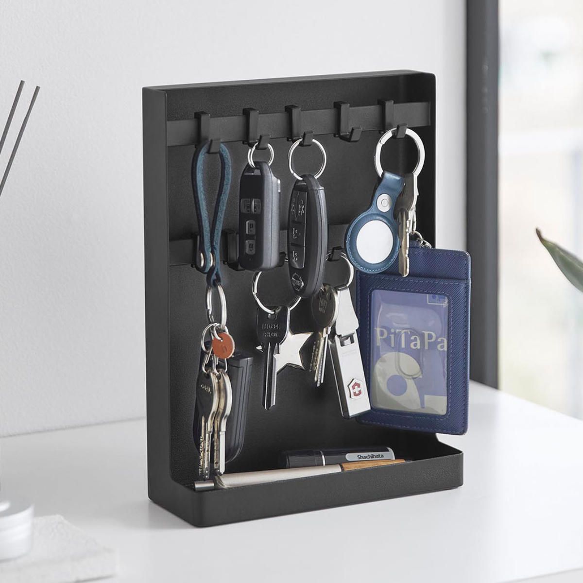 山崎実業 tower 目隠しキーフックスタンド タワー 2段