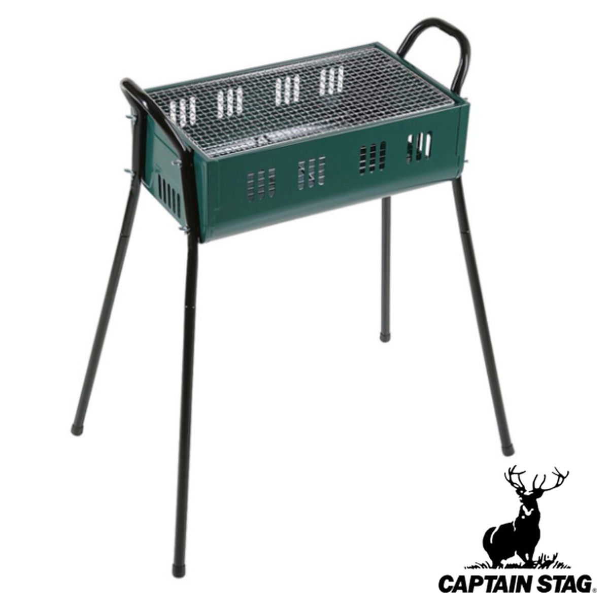 バーベキュー コンロ BBQコンロ 3～4人用 幅42cm NEWスパイヤー ツーウェイ 420 キャプテンスタッグ CAPTAIN STAG （ バーベキューコンロ 2WAY 高さ調節 格子網付き 焼肉 BBQ キャンプ グリル ）)
