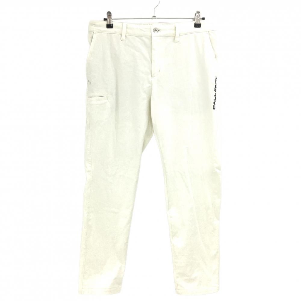 美品】キャロウェイ パンツ 白 裏微起毛 シンプル メンズ LL ゴルフ