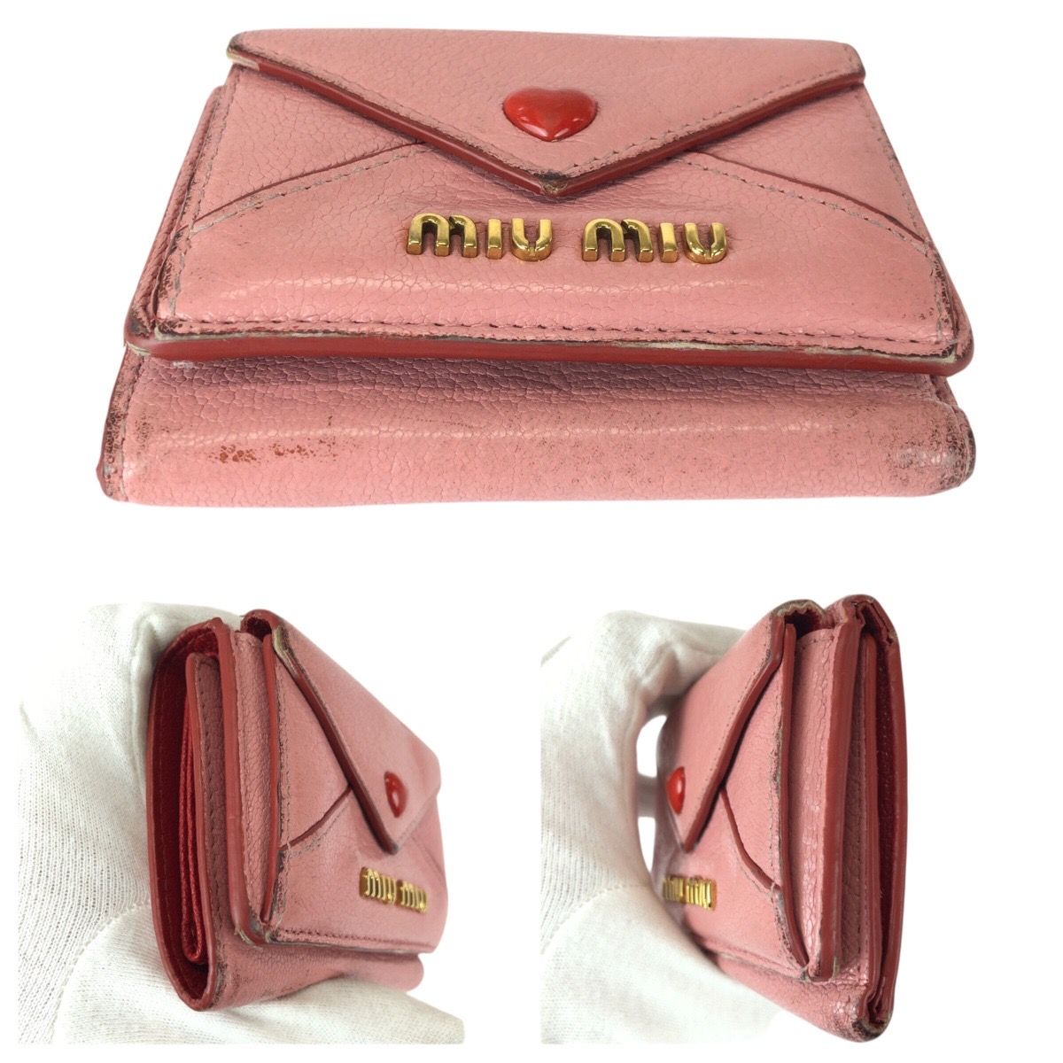 MIUMIU ミュウミュウ マドラス ラブ ピンク レッド ゴールド金具