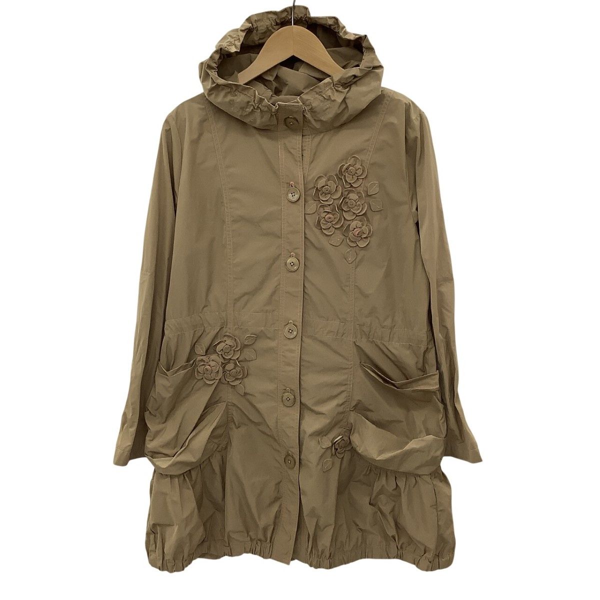 Bel Paci ベルパーチ レディース ナイロンコート SIZE 2 花モチーフ