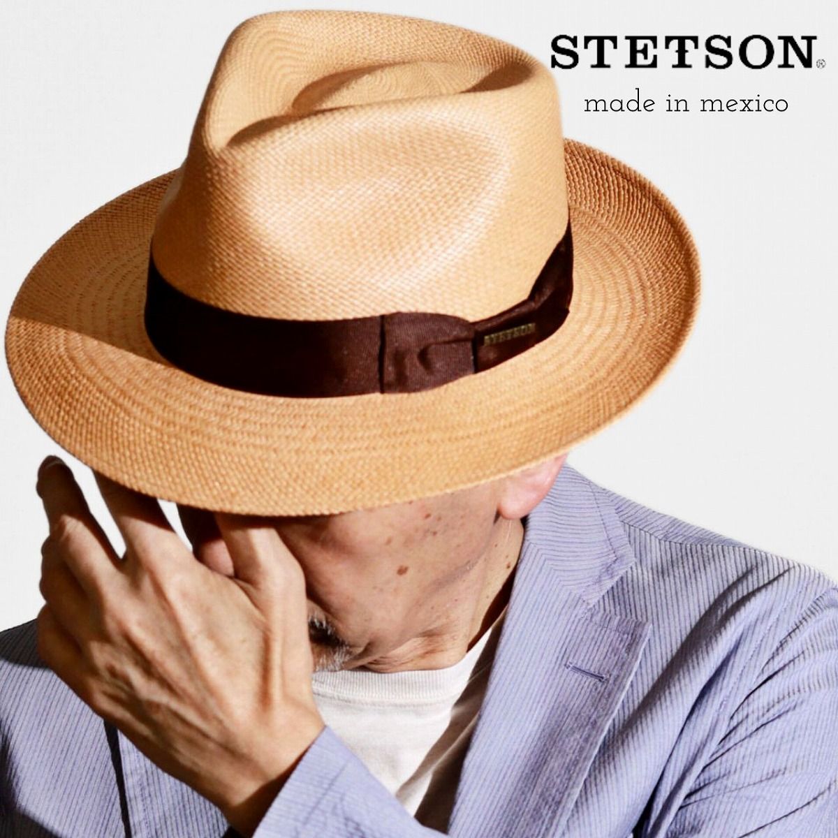 STETSON (ステットソン) パナマハット メンズ 天然トキヤ草 中折れ帽子 