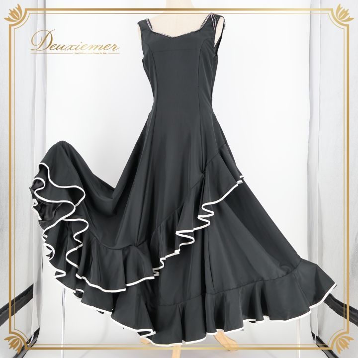 フラメンコ 衣装 ワンピース ドレス プリマブティック ブラック系