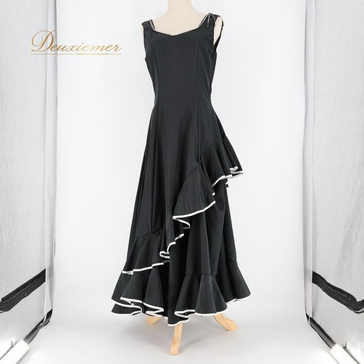 フラメンコ 衣装 ワンピース ドレス プリマブティック ブラック系