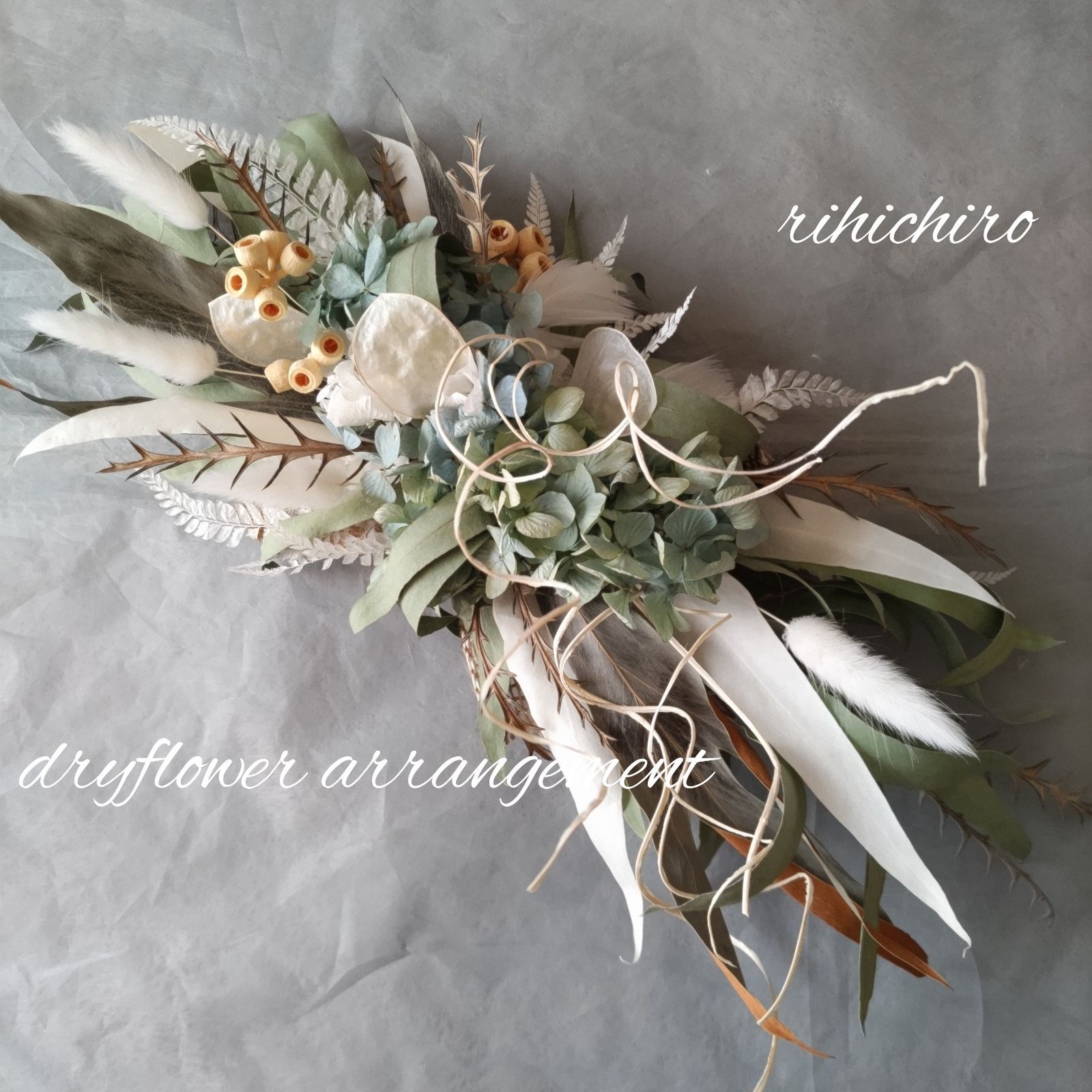 横長スワッグ 北欧系 ドライフラワースワッグ ニューボーンフォト