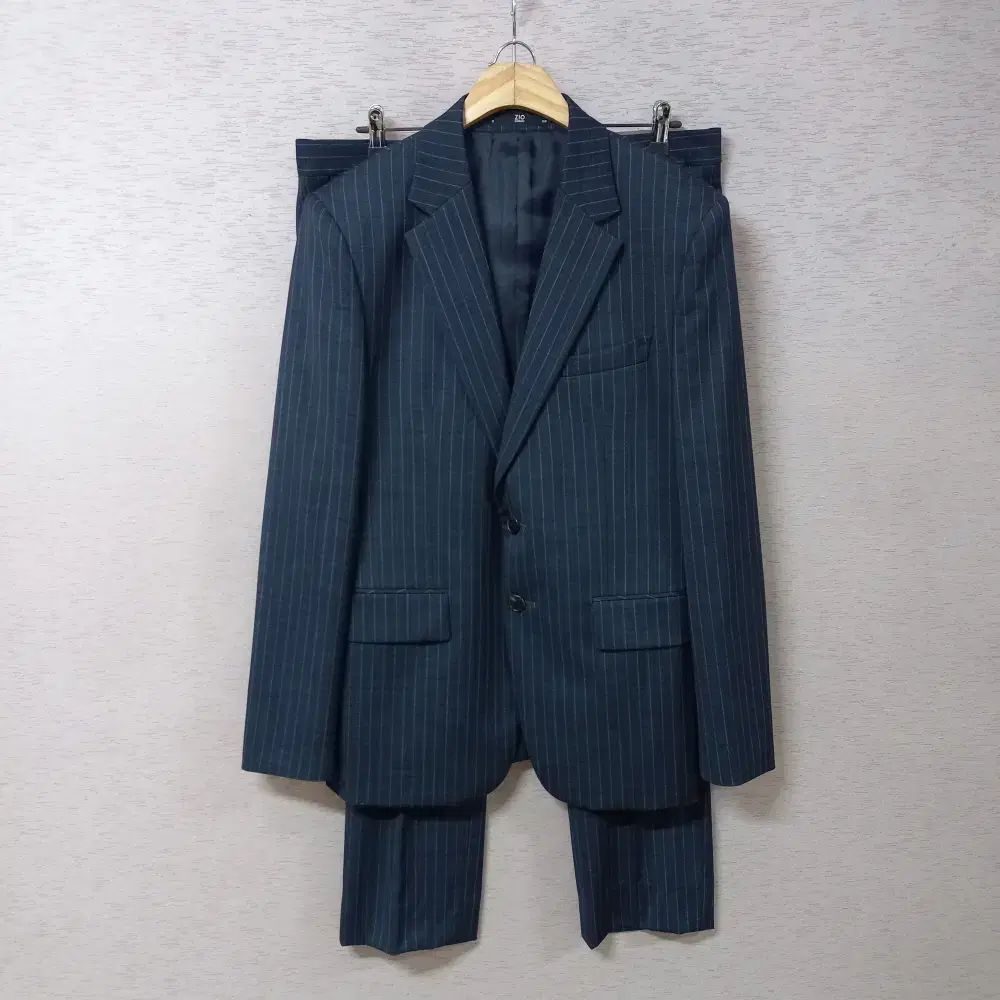 B2-24/ZIOSONGZIO ネイビー ストライプ スーツ セットアップ メンズ