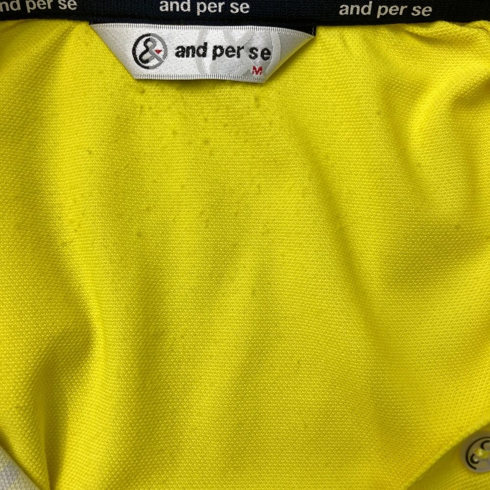 サイズ：M AND PER SE アンパスィ 半袖ポロシャツ イエロー系