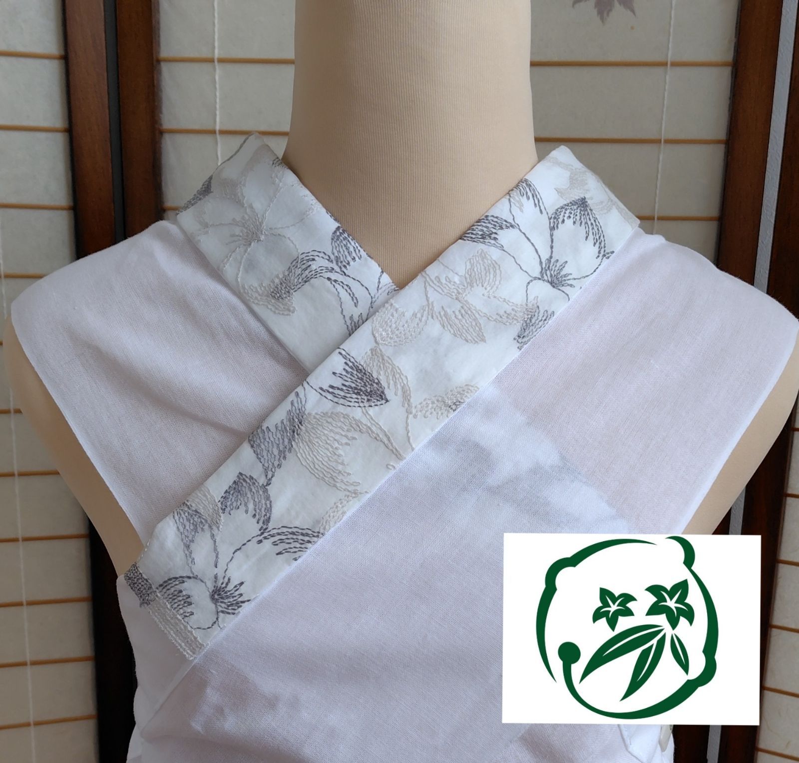 半襦袢 うそつき衿】半襦袢ジレ かんたん半襦袢 ハンドメイド【ふらわ 