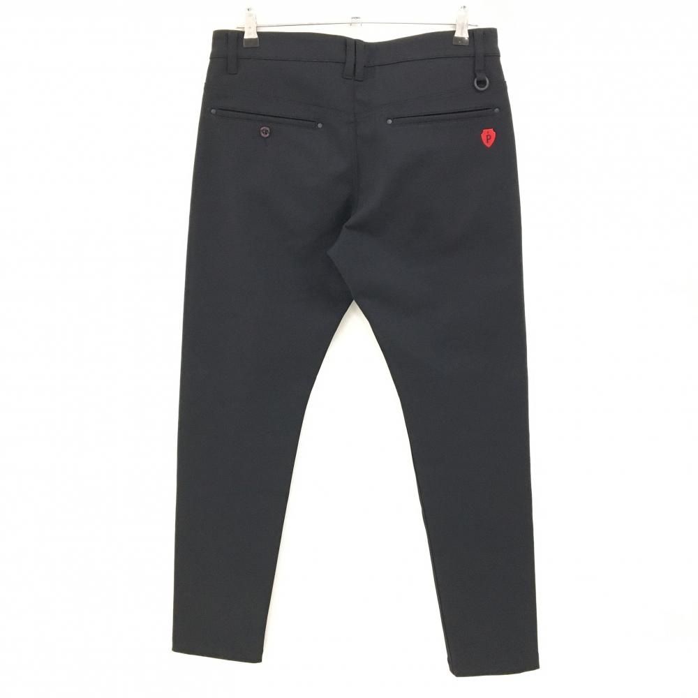 美品】パーリーゲイツ パンツ 黒 ストレッチ ロゴレッド メンズ 5(L
