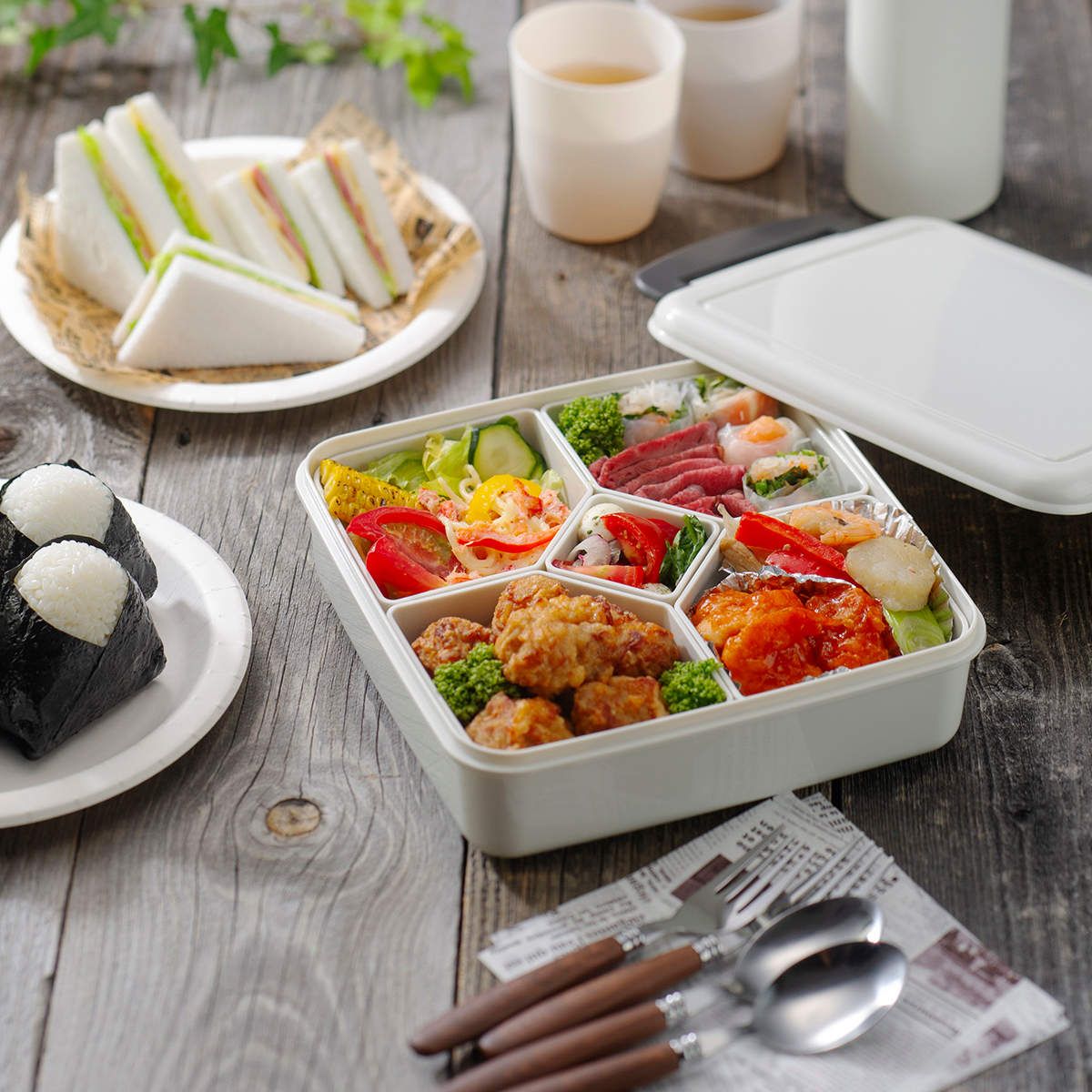 弁当箱 1.7L 3個セット ロック式ランチBOX 中子付き （ お弁当箱 