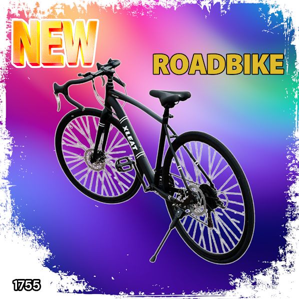 1755 ロードバイク ブラック 700c シマノ製 21段変速 ライト スタンド