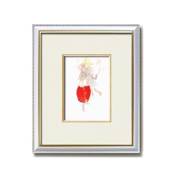 ちひろ額装 壁掛け額 白いフレーム いわさきちひろ 絵画額