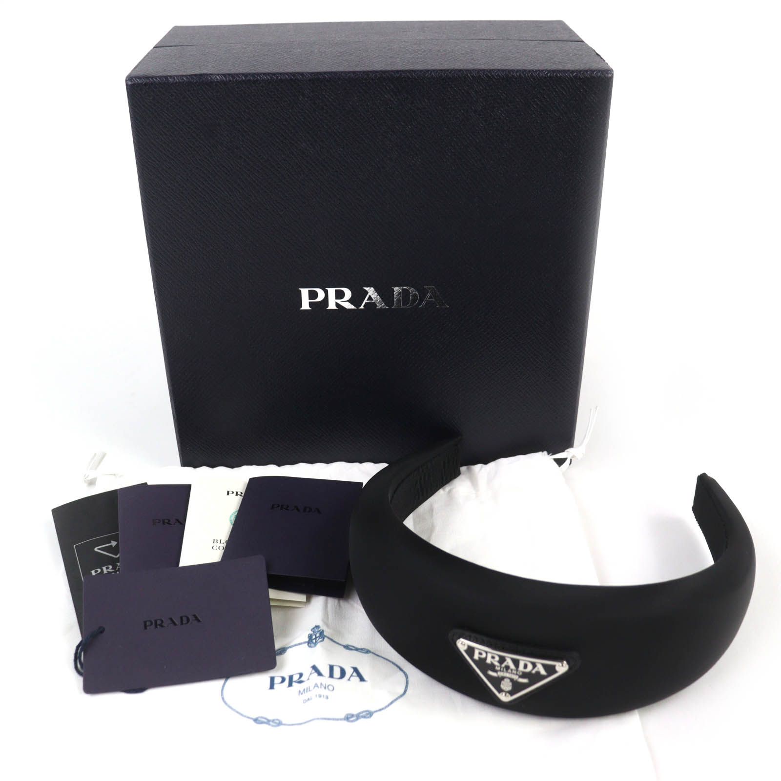 極美品△PRADA プラダ 1IH016 トライアングルロゴ 三角ロゴプレート RE