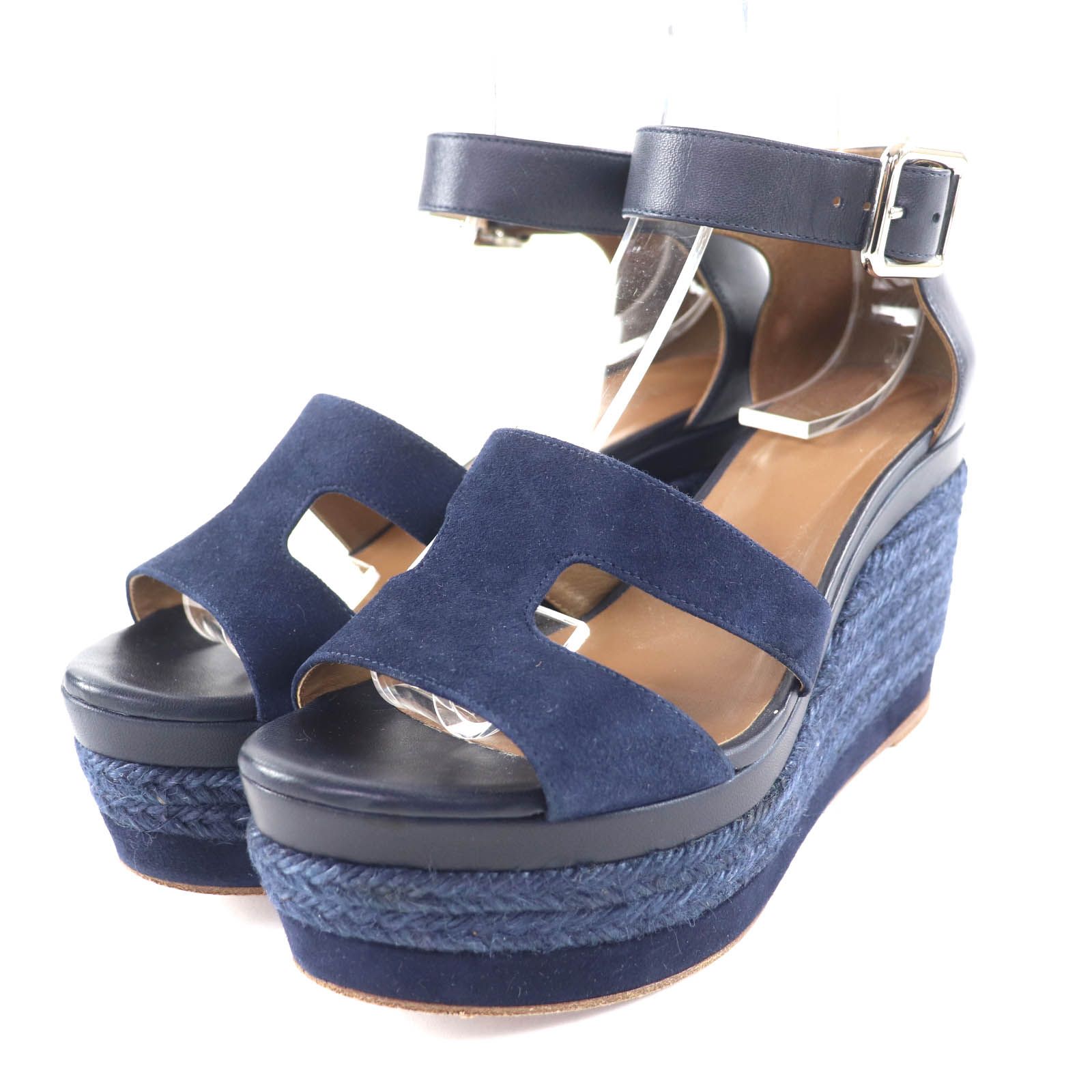 美品☆HERMES エルメス シルバー金具 バックルロゴ レザー使い