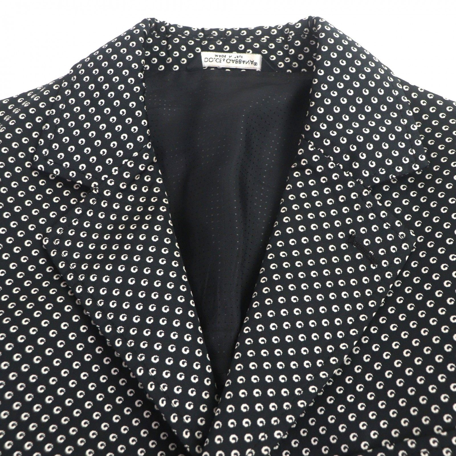 美品▽DOLCE&GABBANA ドルチェ＆ガッバーナ ウール混 黒タグ 総柄