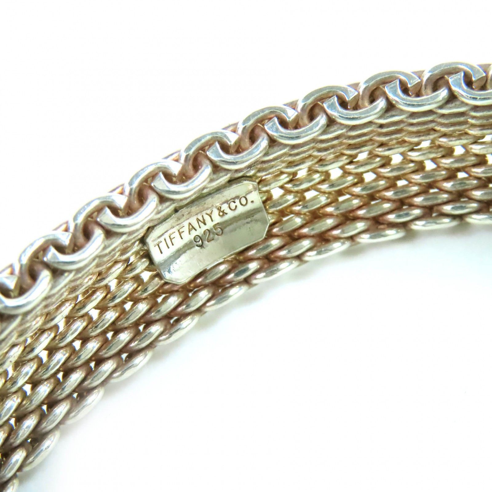 極美品△TIFFANY&Co. ティファニー サマセット メッシュ バングル 925