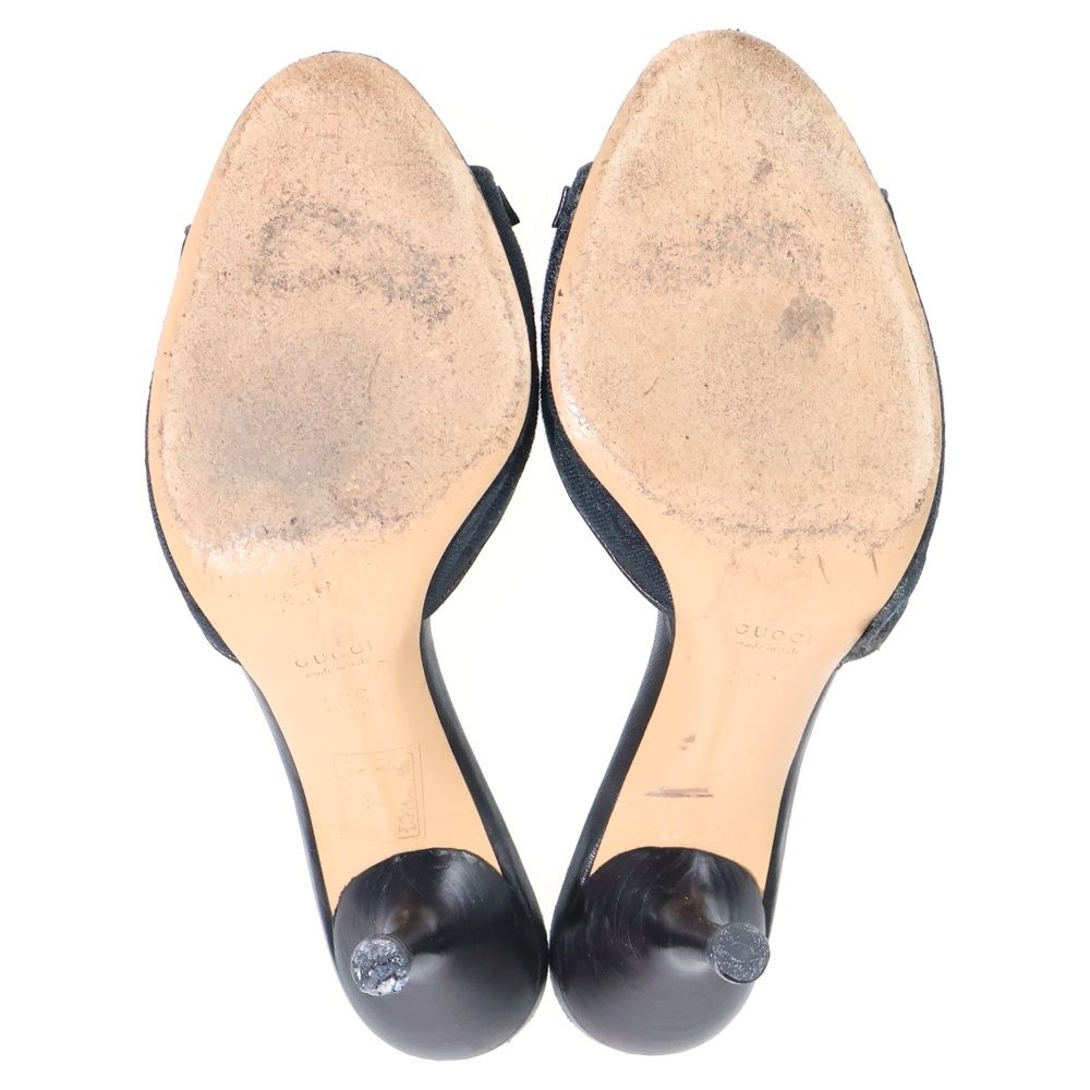 GUCCI (グッチ) シェリーライン リボンデザイン ヒールサンダル レザー