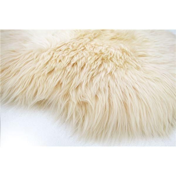 ムートン ラグマット 約60×90cm ベージュ 表面羊毛皮100％ 吸水性 放