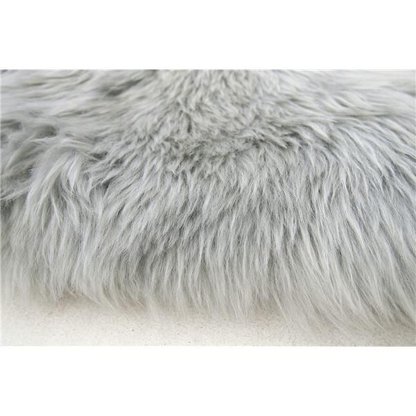 ムートン ラグマット 約60×90cm グレー 表面羊毛皮100％ 吸水性 放湿性