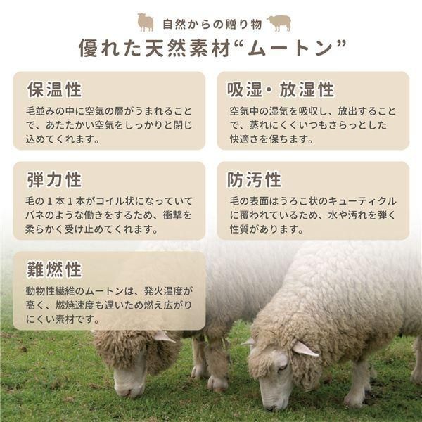 ムートン ラグマット 約60×90cm グレー 表面羊毛皮100％ 吸水性 放湿性