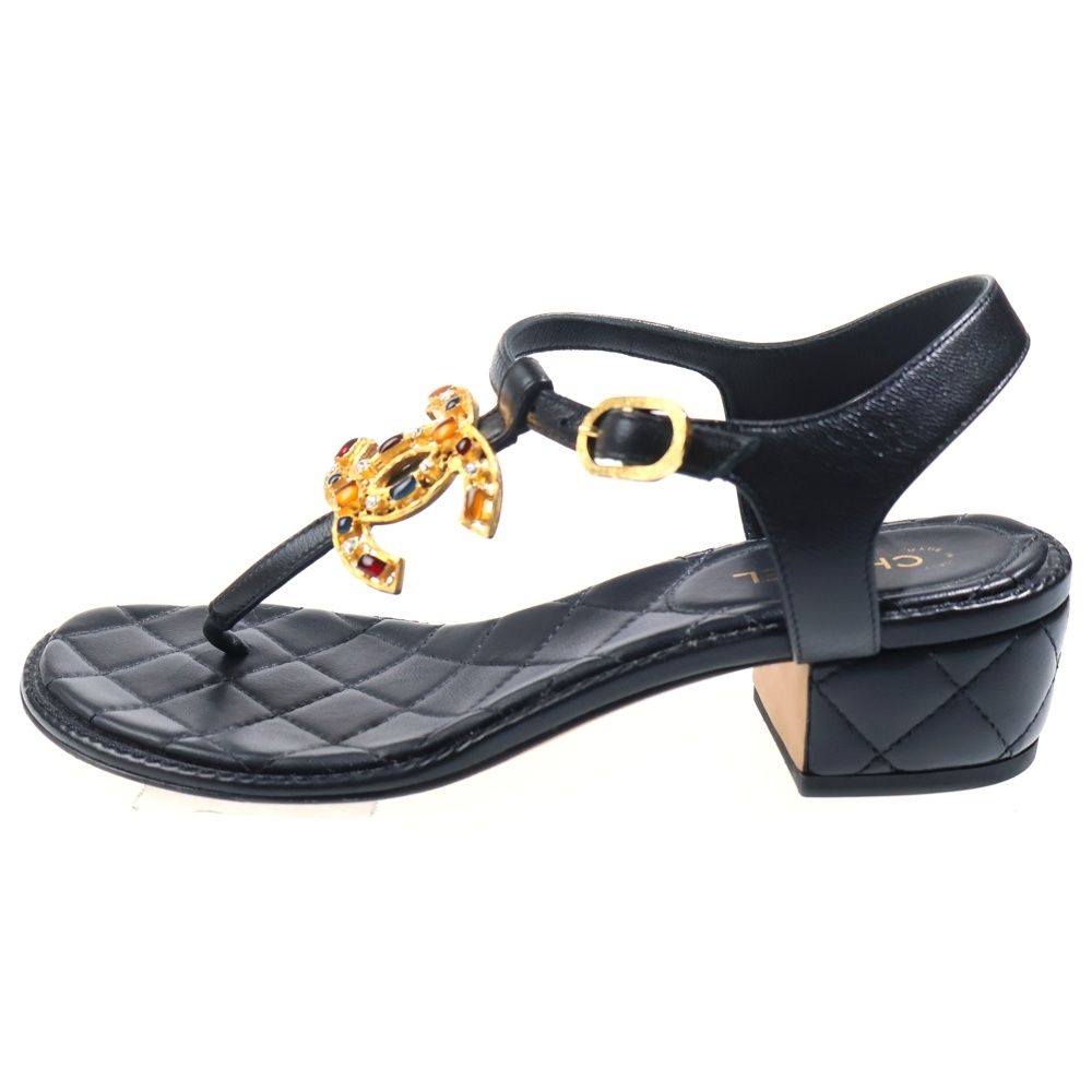 CHANEL (シャネル) グリポワ トングサンダル ブラック AG36402 - メルカリ