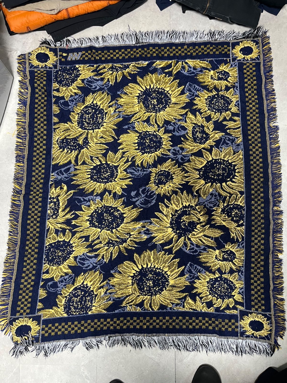 ヴィンテージ ひまわり タペストリー ラグ マルチカバー ブランケット