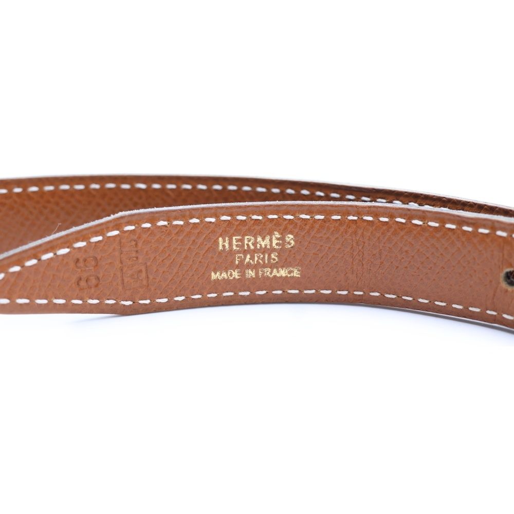 HERMES (エルメス) コンスタンスHベルト ブラック×ブラウン レザー