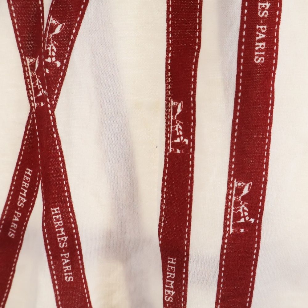 HERMES (エルメス) ボルデュックリボン柄 半袖Tシャツ カットソー