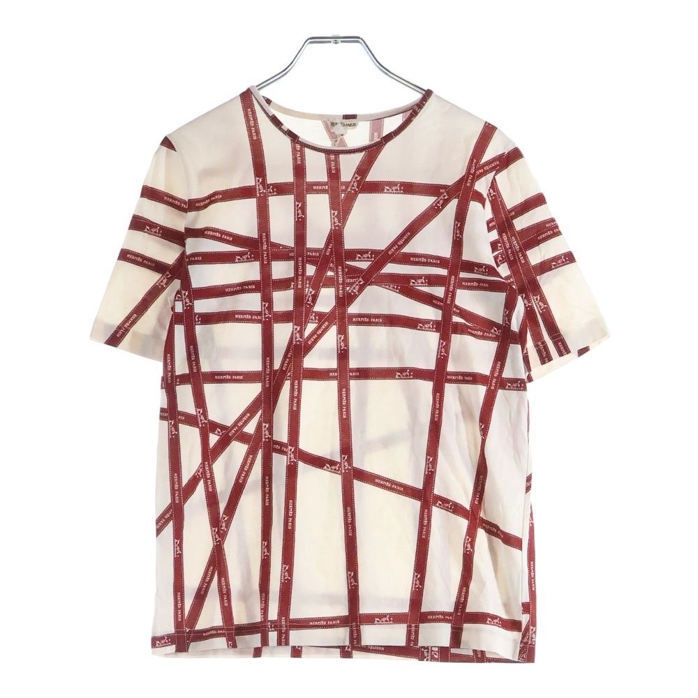 HERMES (エルメス) ボルデュックリボン柄 半袖Tシャツ カットソー