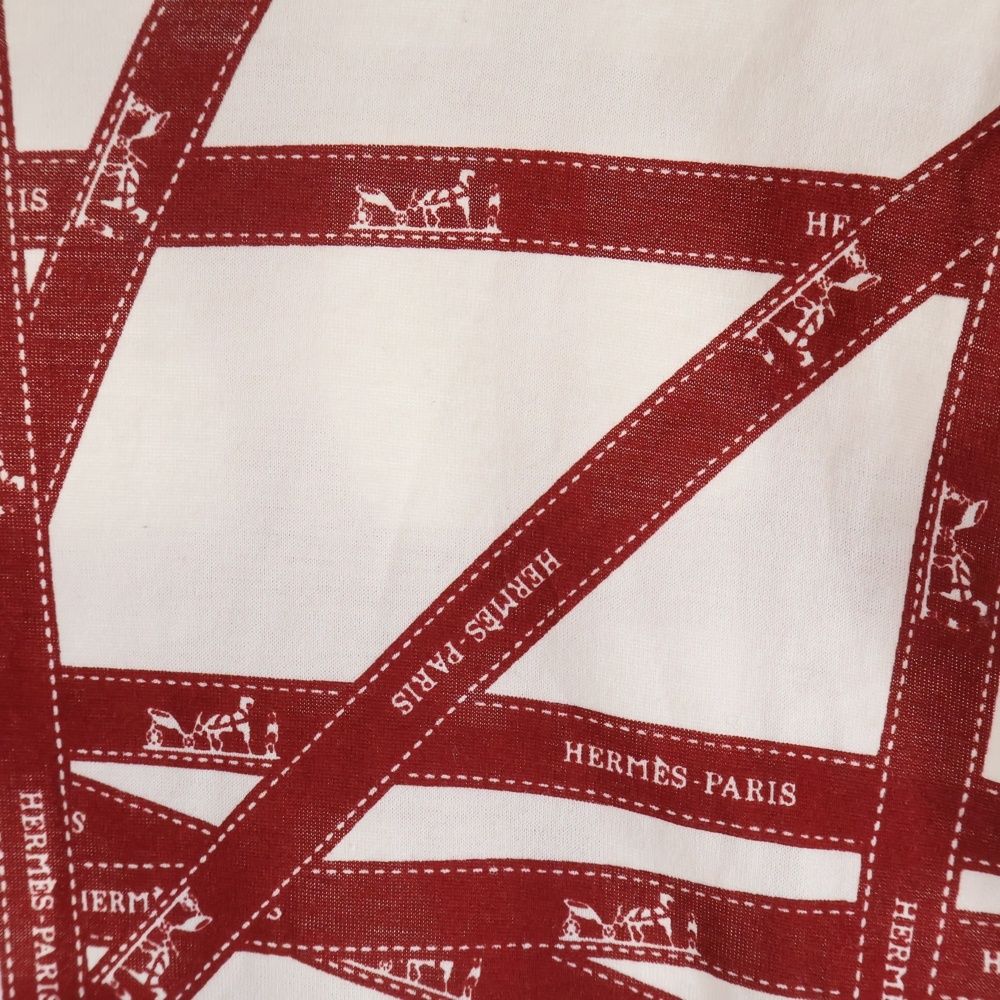 HERMES (エルメス) ボルデュックリボン柄 半袖Tシャツ カットソー