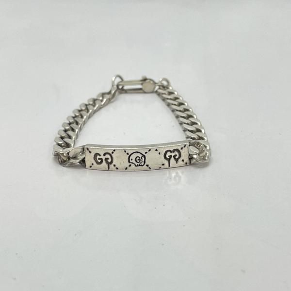 中古】GUCCI シルバー 喜平ブレスレット スカル 箱あり グッチ[91