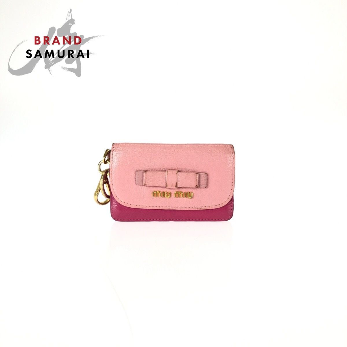 MIUMIU ミュウミュウ マドラス バイカラー ピンク ゴールド金具 レザー